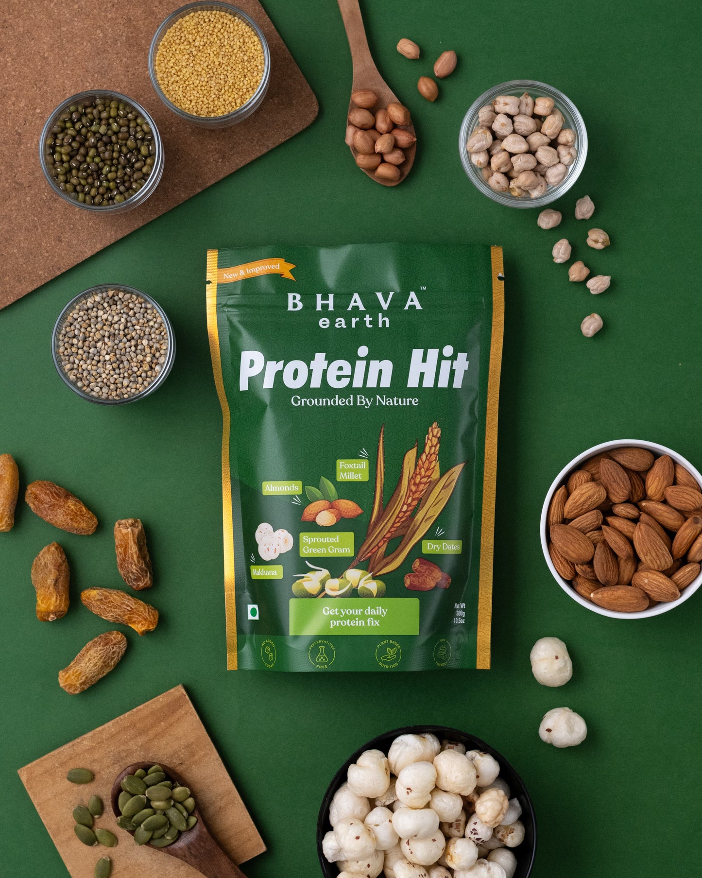 
                  
                    PROTEIN HIT - Light PROTEIN mix for Kids and Elders - Millets (Foxtail and Bajra) | Sprouted Green Gram | Chickpea | Pumpkin Seeds | Groundnut| Almonds | Dry Dates | Makhana
                  
                